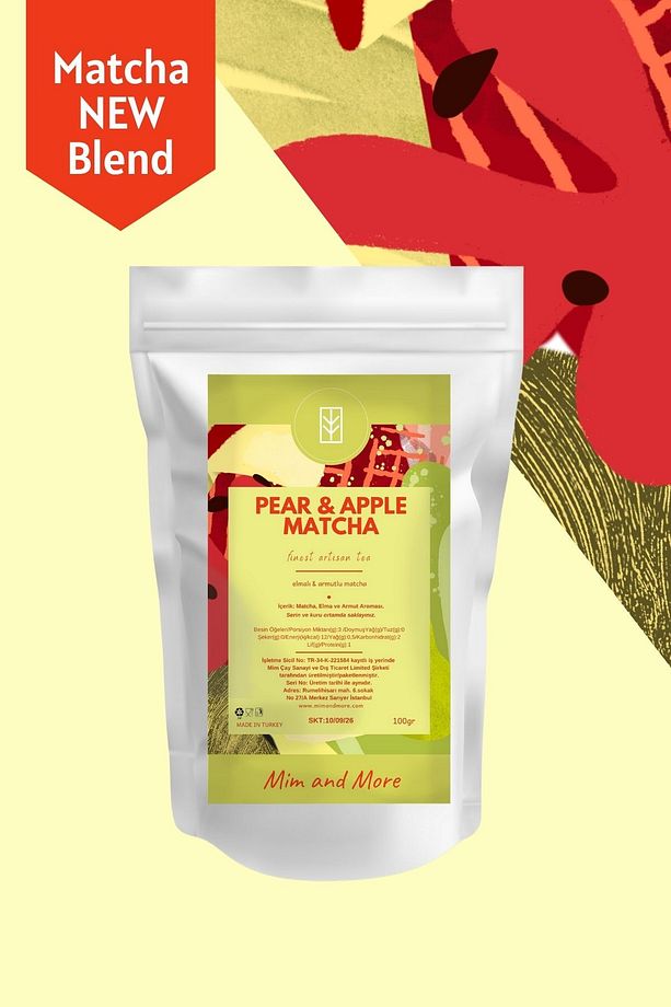 Pear & Apple Matcha - Armut & Elma Aromalı Matcha, 100 gr - 1