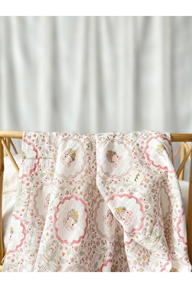 Lady Rabbit Muslin Blanket