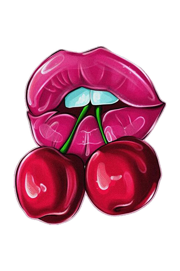 13X13 cm Lip Cherry Sticker - Car, Motorcycle, Helmet, Laptop and Glass Application