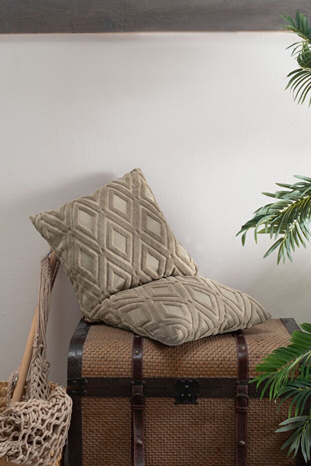 Bohemian Punch Embroidered Double-Sided 2-Piece Decorative Throw Pillow Cover 43X43 cm