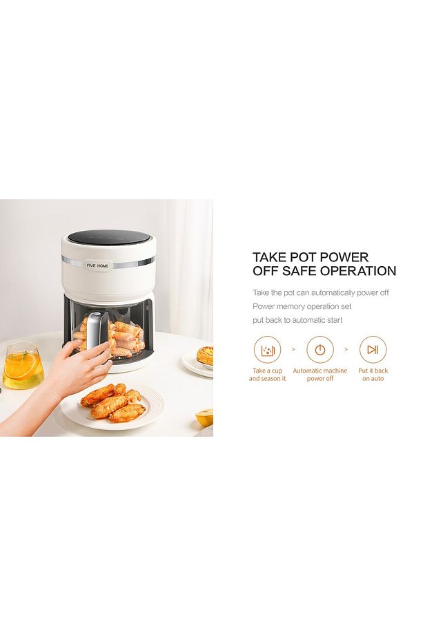 Five Home Kz126d Borosilikat Camlı Airfryer 3 Lt Air Fryer 1200w - 3