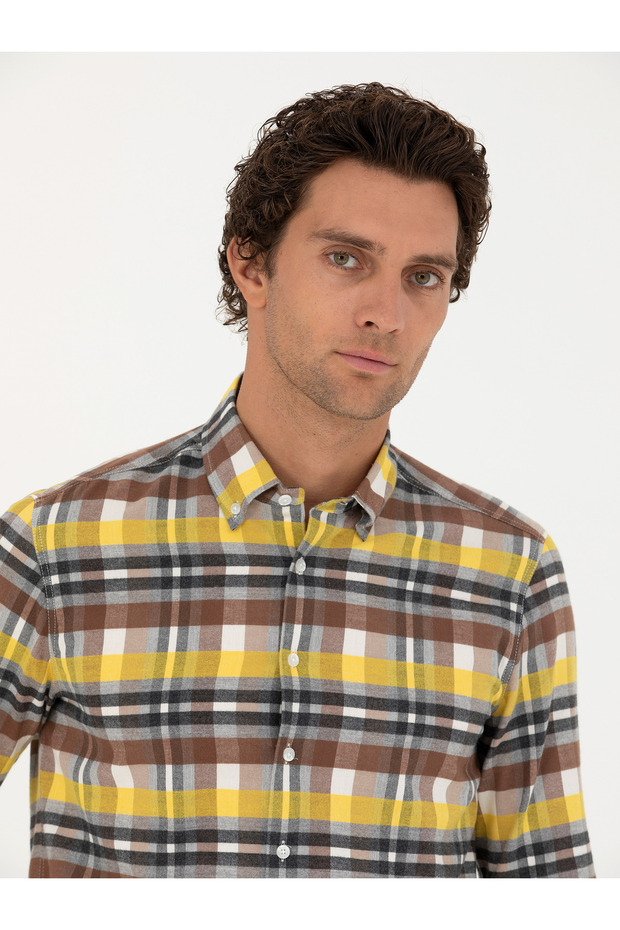 Sarı Regular Fit Uzun Kollu Gömlek 50272909-VR044 - 2