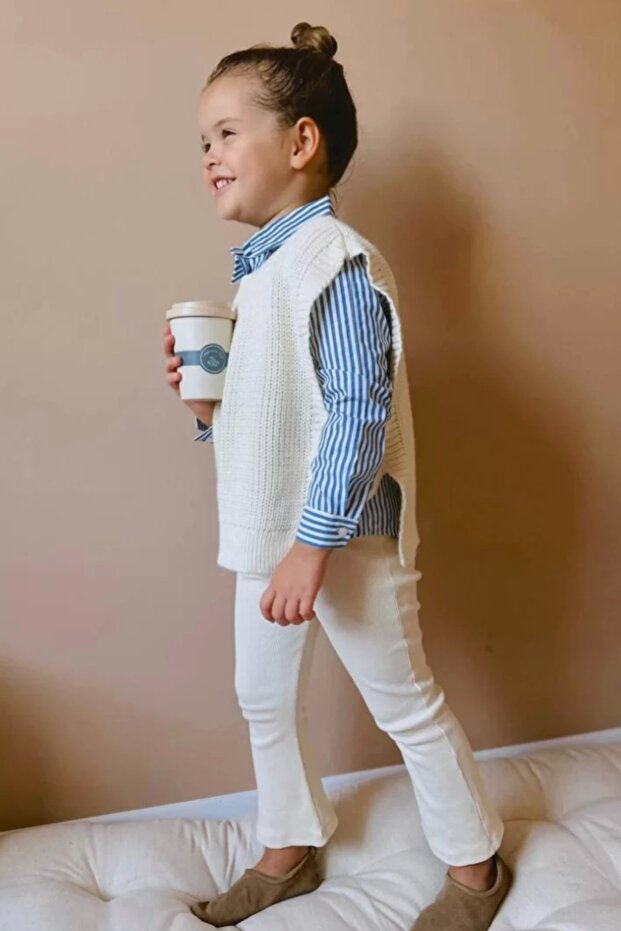 Girl's Sweater Detailed Knitwear Set