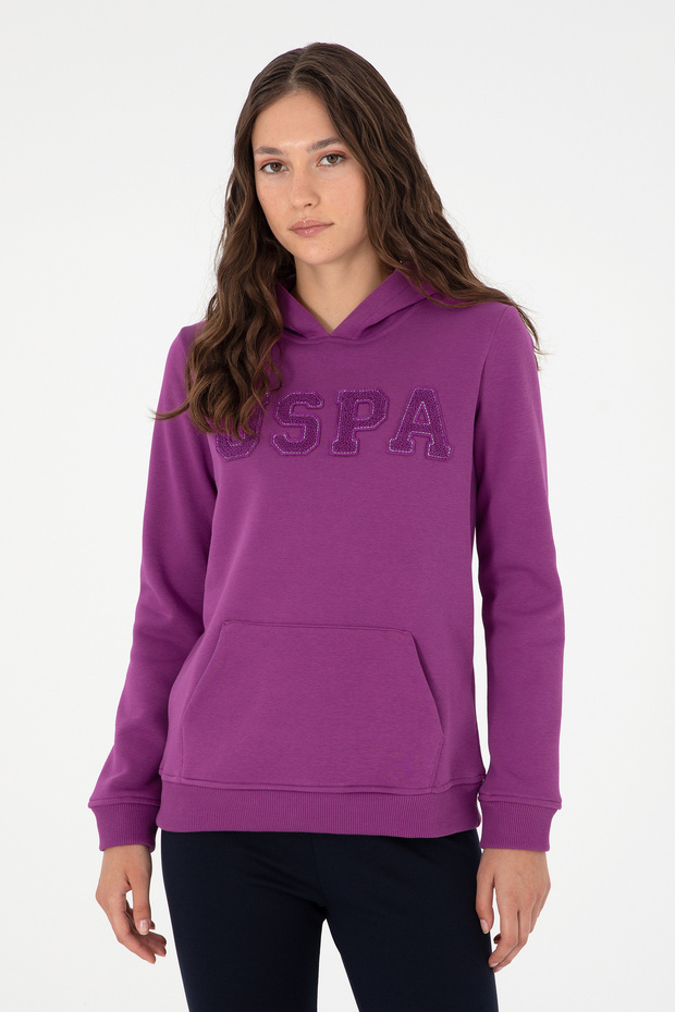 Women's Violet Basic Hooded Sweatshirt 50296931-Vr037