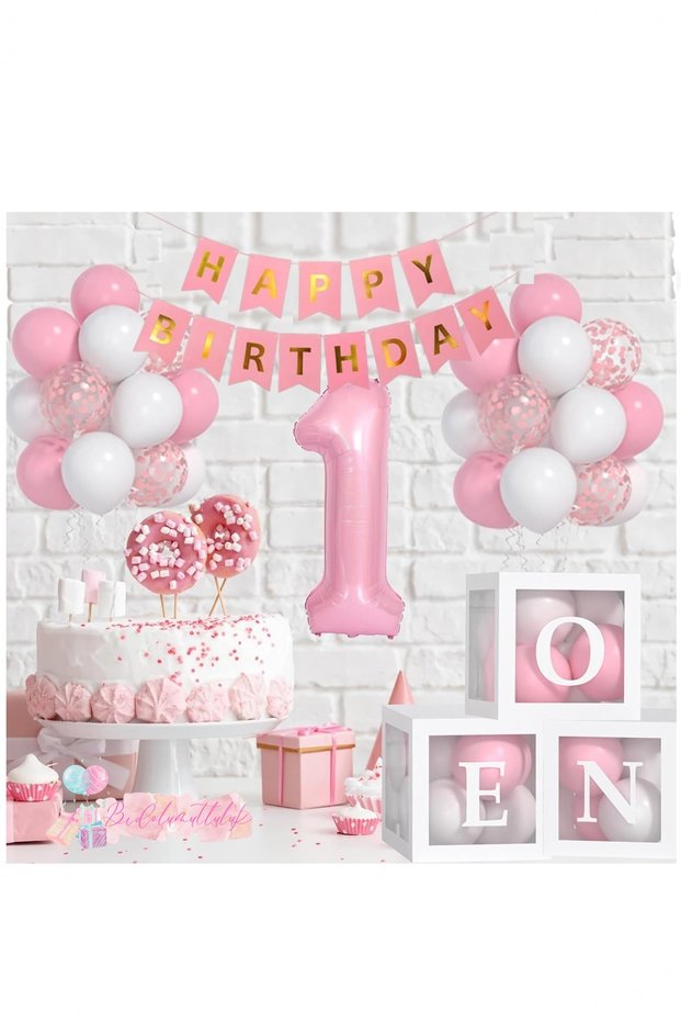 Birthday Set - Transparent Box with Balloons, Written Party Celebration Entertainment