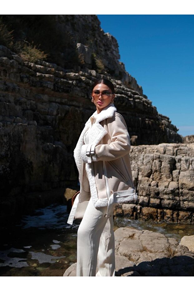 Peluş Kaplama Oversize Kaban - 3