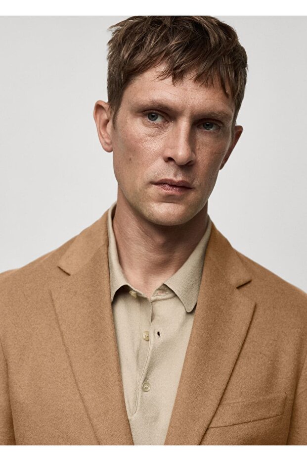 Slim Fit Wool Blazer Jacket - 6