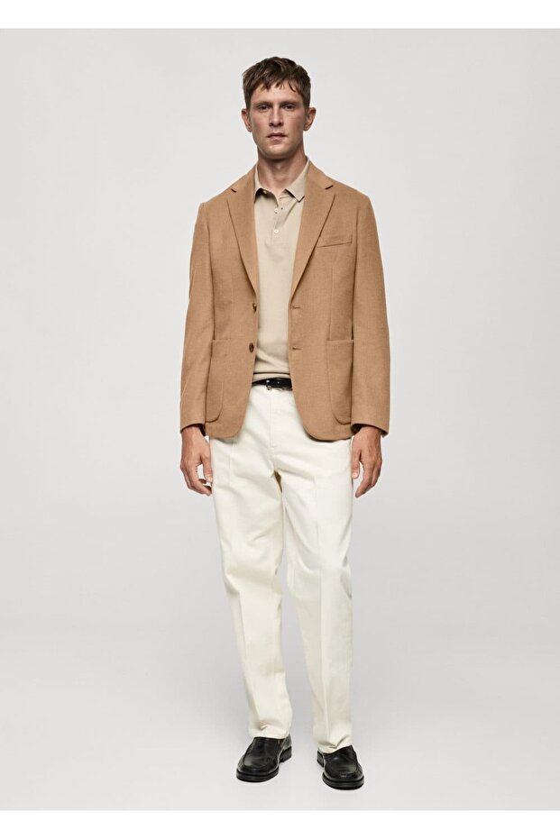 Slim Fit Wool Blazer Jacket - 2