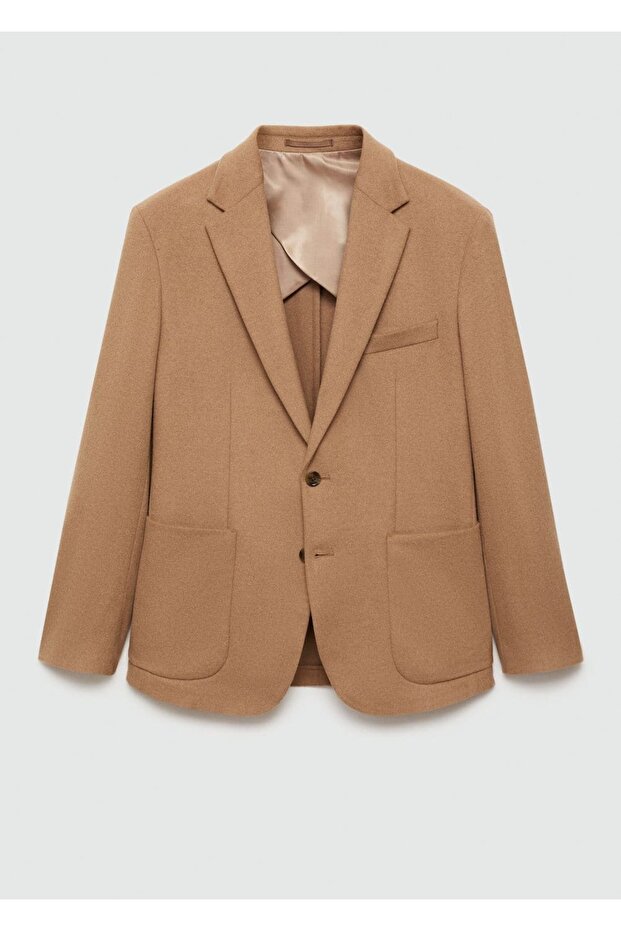 Slim Fit Wool Blazer Jacket - 3