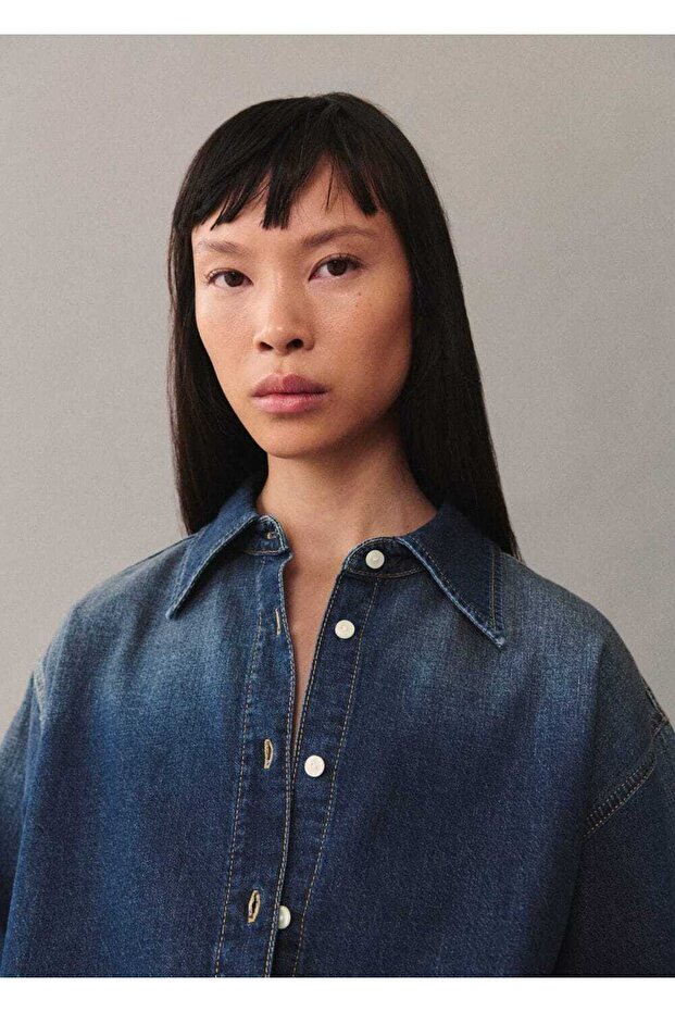 Geniş kesim gömlek ceket - 1