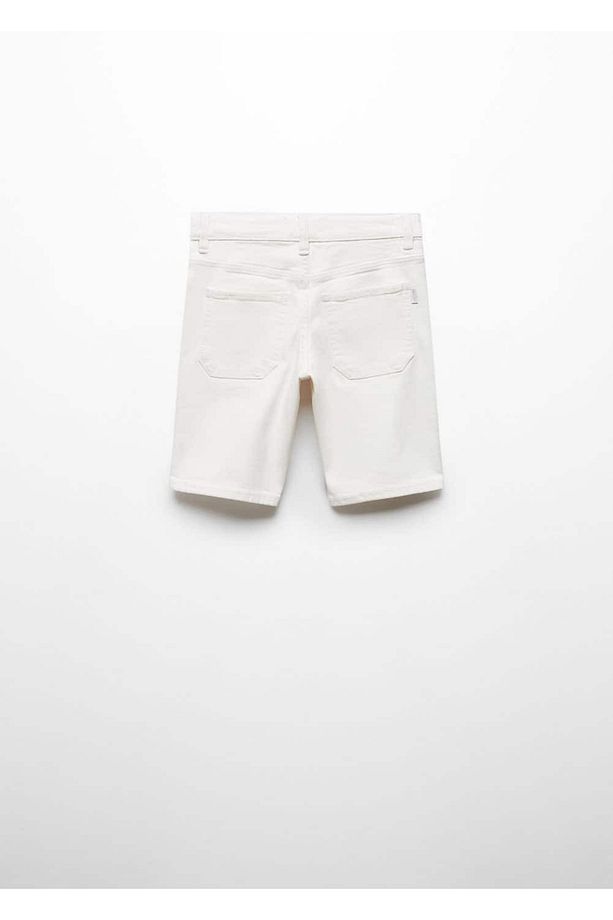 Slim fit kot bermuda şort - 4