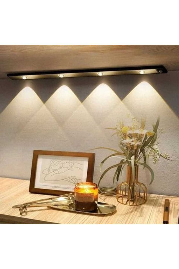 60 cm Hareket Sensörlü, Sensörsüz Kullanılabilir Usb Şarjlı Taşınabilir Mutfak, Dolap, Gece Lambası - 1