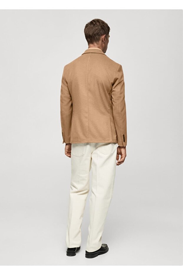 Slim Fit Wool Blazer Jacket - 4