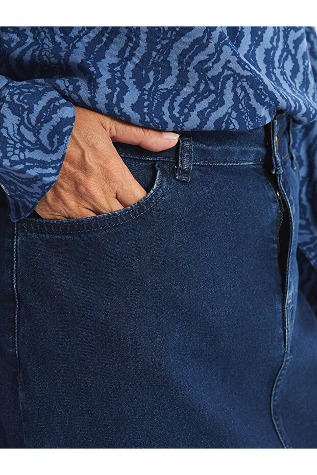 Lcw Standart Fit Kadın Jean Etek - 3