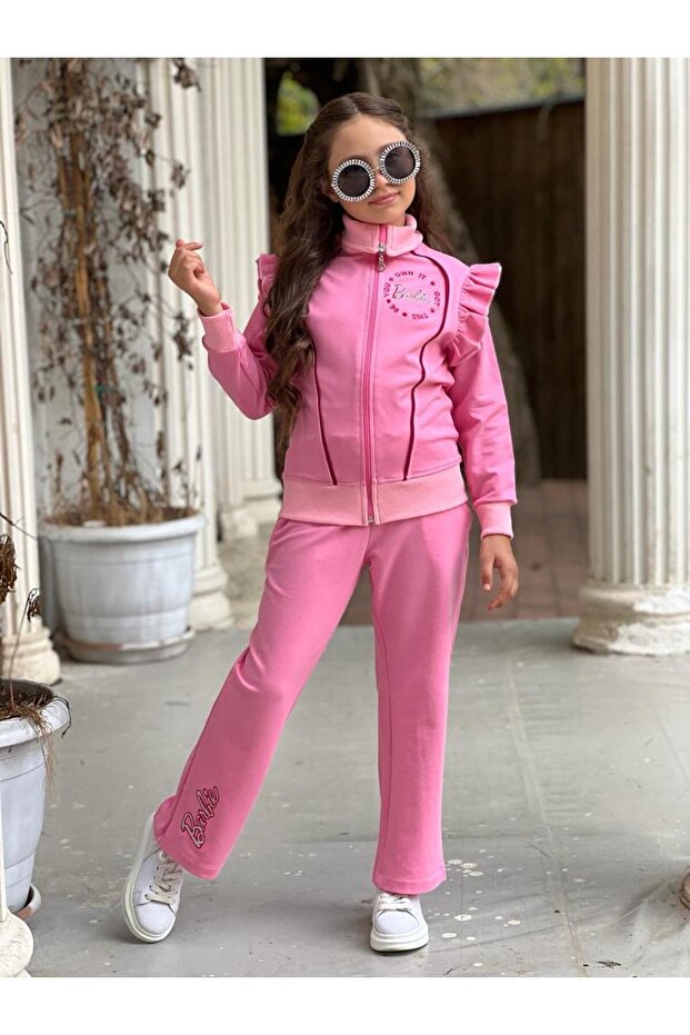 Girl's Pink Tracksuit Set