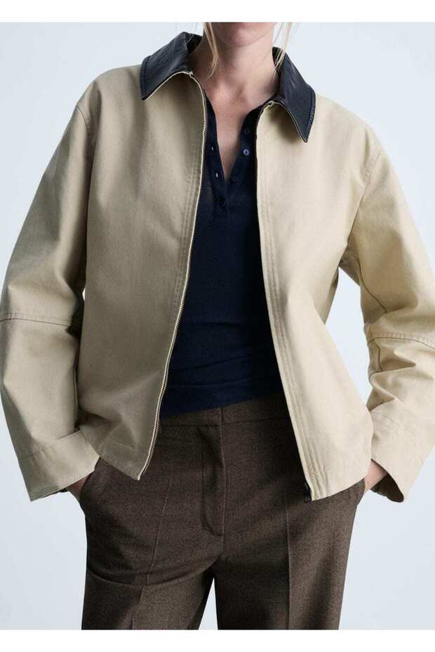 Düz kesim dökümlü pantolon - 7