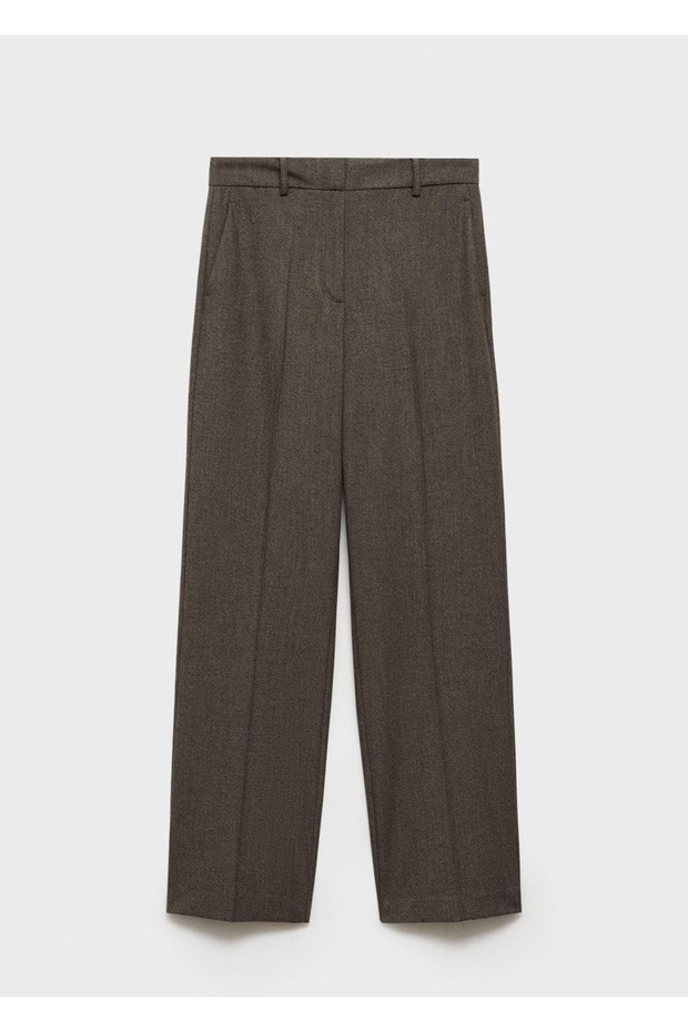 Düz kesim dökümlü pantolon - 3