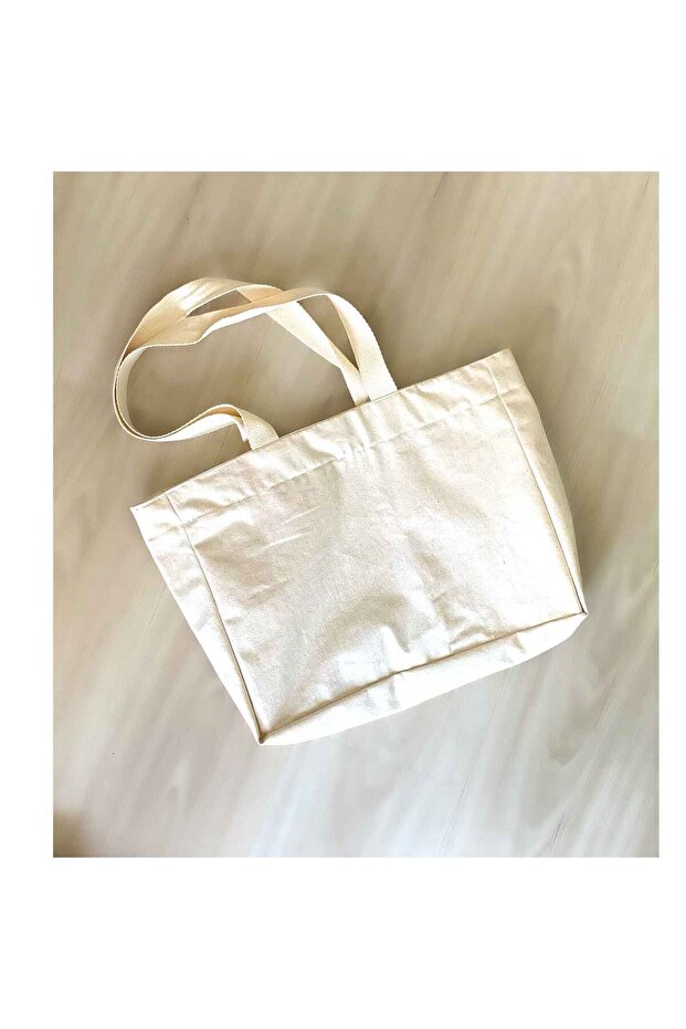 Women's Shoulder Bag - Canvas, Unprinted and Gusseted