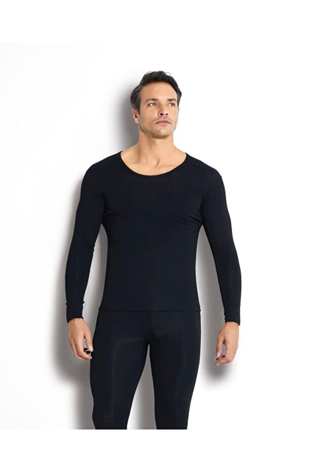 160 Men's Thermal Underwear Top Long Sleeve Circular Neck Single Piece