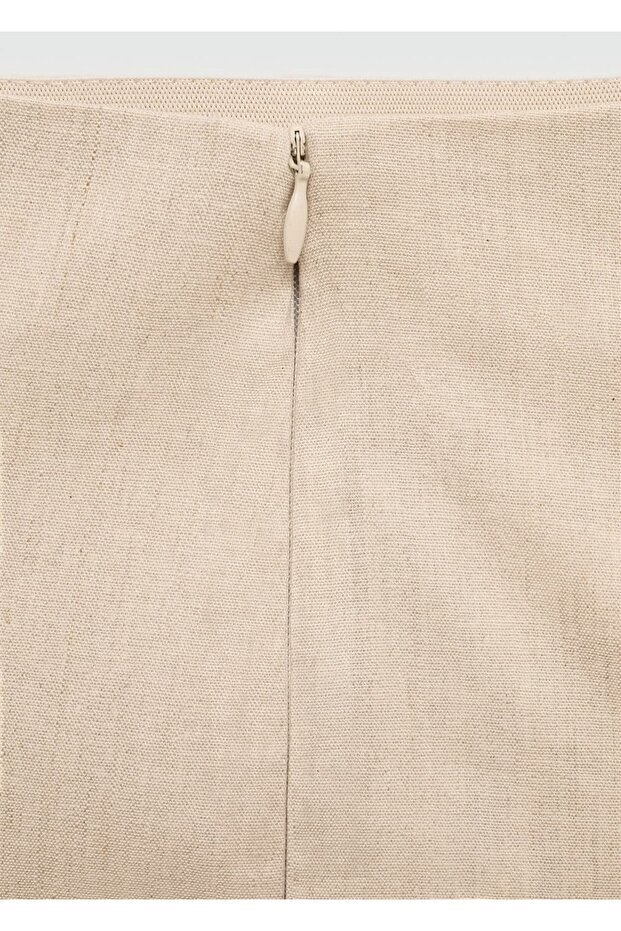 Flare keten pantolon - 5