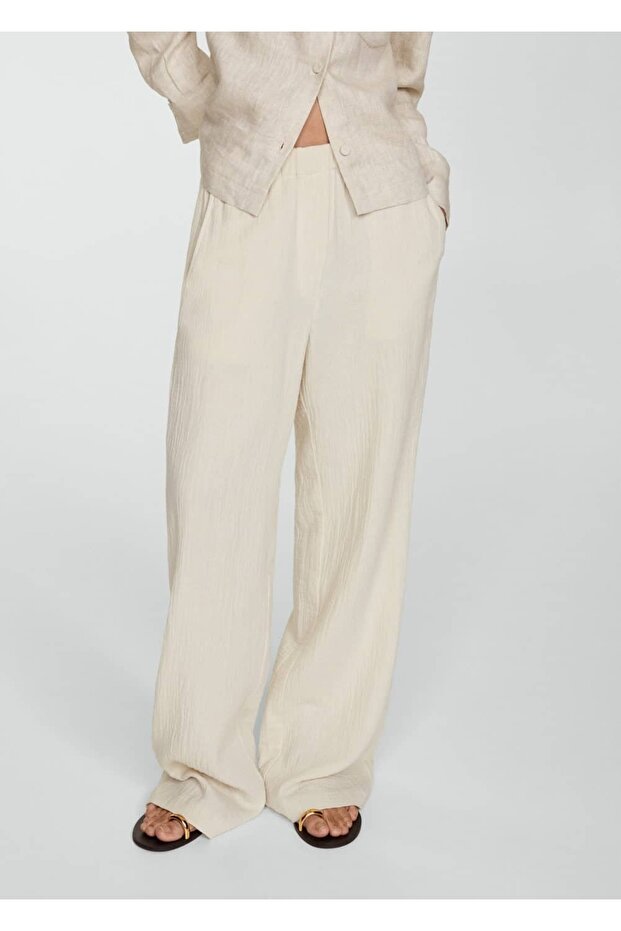 Pamuklu Wideleg pantolon - 1