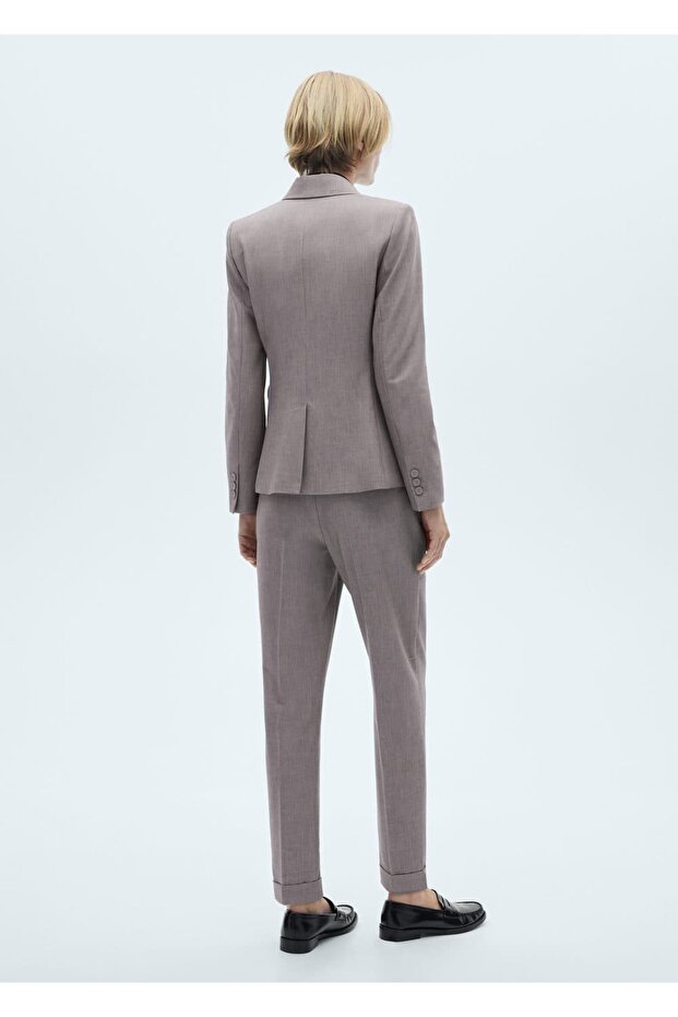 Düz kesim kumaş pantolon - 4