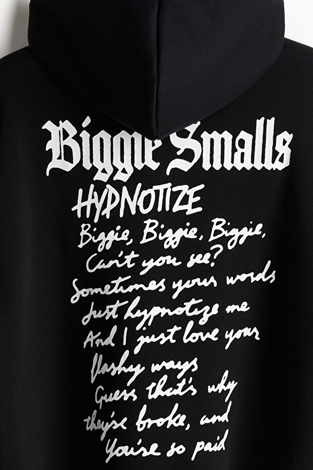 Oversized Fit Kapüşonlu ve Baskılı Üst - 7