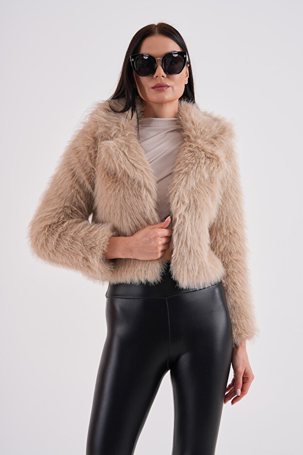 Yakalı Crop Boy Ceket - 2