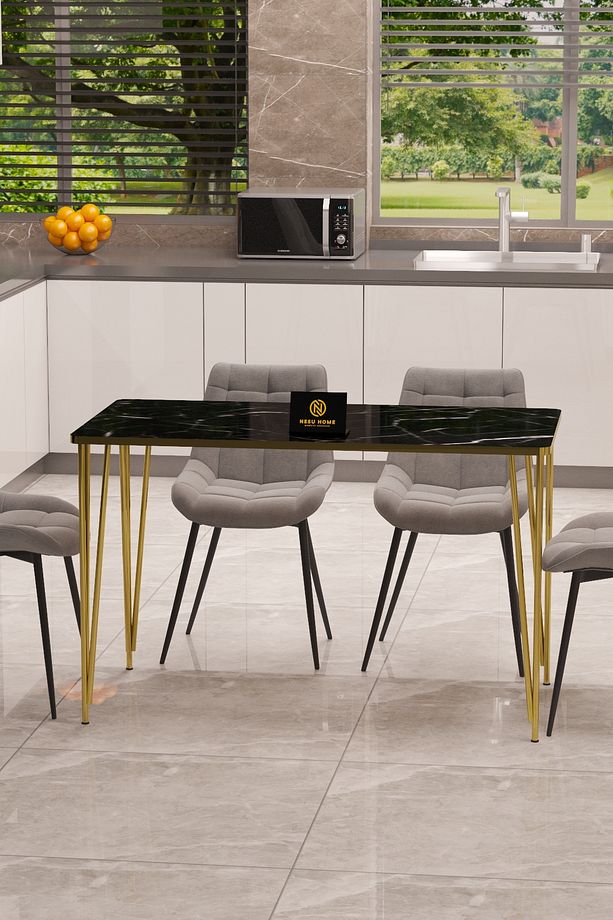60 x 120 Metal Ayaklı Mutfak Masası Yemek Masası Çalışma Masası - 2