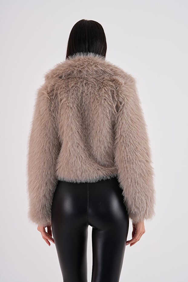 Yakalı Crop Boy Ceket - 5