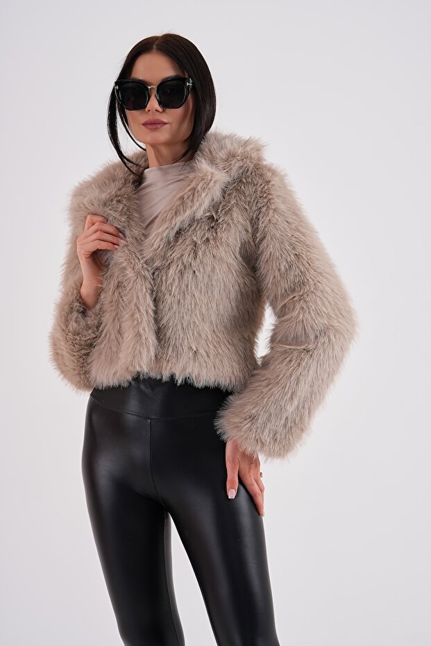 Yakalı Crop Boy Ceket - 4