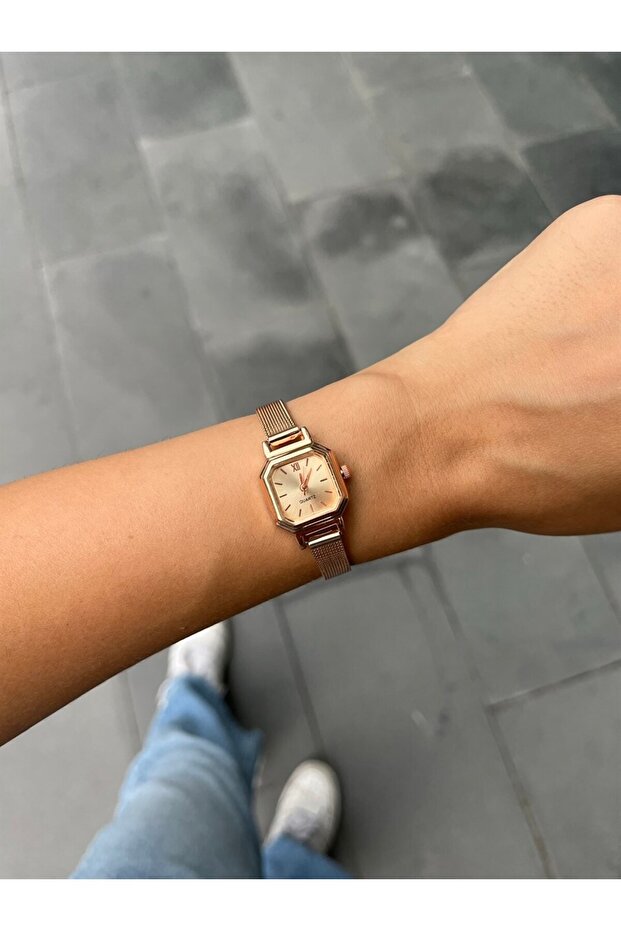 Mini Rose Hasır Kordon Saat - 1
