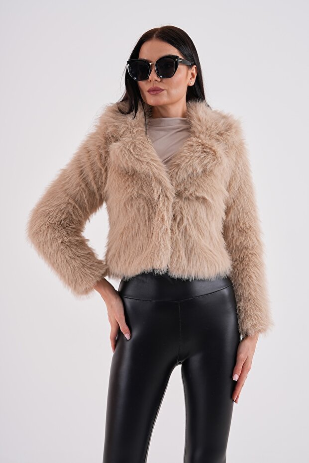 Yakalı Crop Boy Ceket - 3