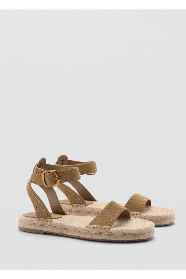 Zımbalı deri sandalet - 1