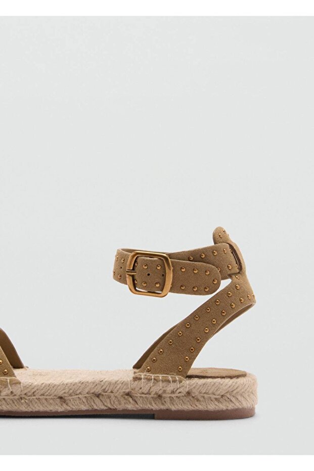 Zımbalı deri sandalet - 5