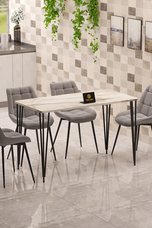 60 x 120 Metal Ayaklı Mutfak Masası Yemek Masası Çalışma Masası - 1