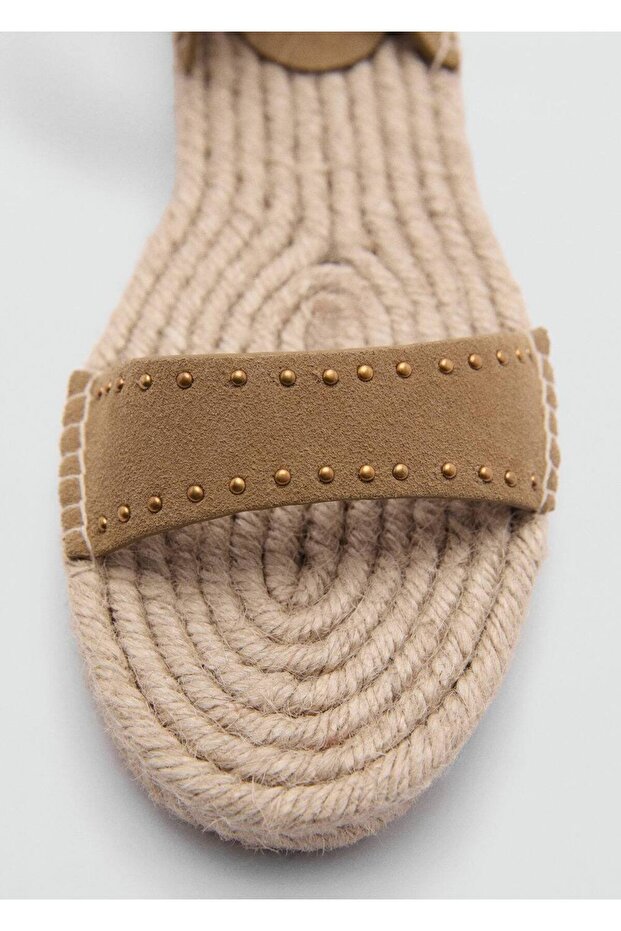 Zımbalı deri sandalet - 4