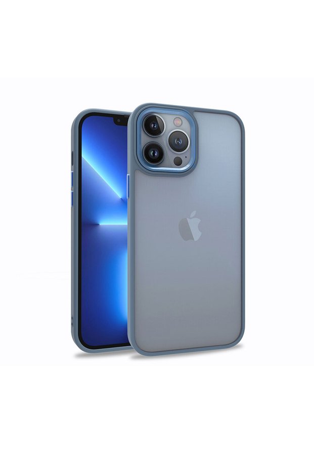 iPhone 13 Pro Max Compatible Zore Flora Case-Sierra Blue