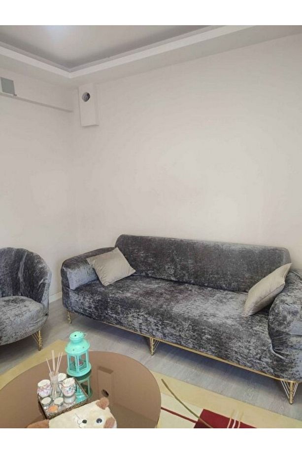 Yumuşacık Yıkanabilir Tüy Leke Tutmayan Lastikli Kadife Koltuk Örtüsü Koltuk Kılıfı Takımı 4lü"set - 3