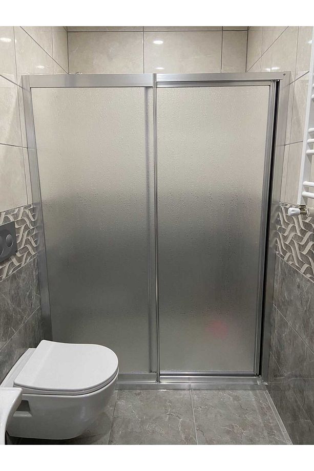 115 Cm Teknesiz Plastik Mika Camlı Duşakabin Nd412 - 1