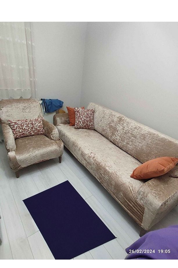 Yumuşacık Yıkanabilir Tüy Leke Tutmayan Lastikli Kadife Koltuk Örtüsü Koltuk Kılıfı Takımı 4lü"set - 2