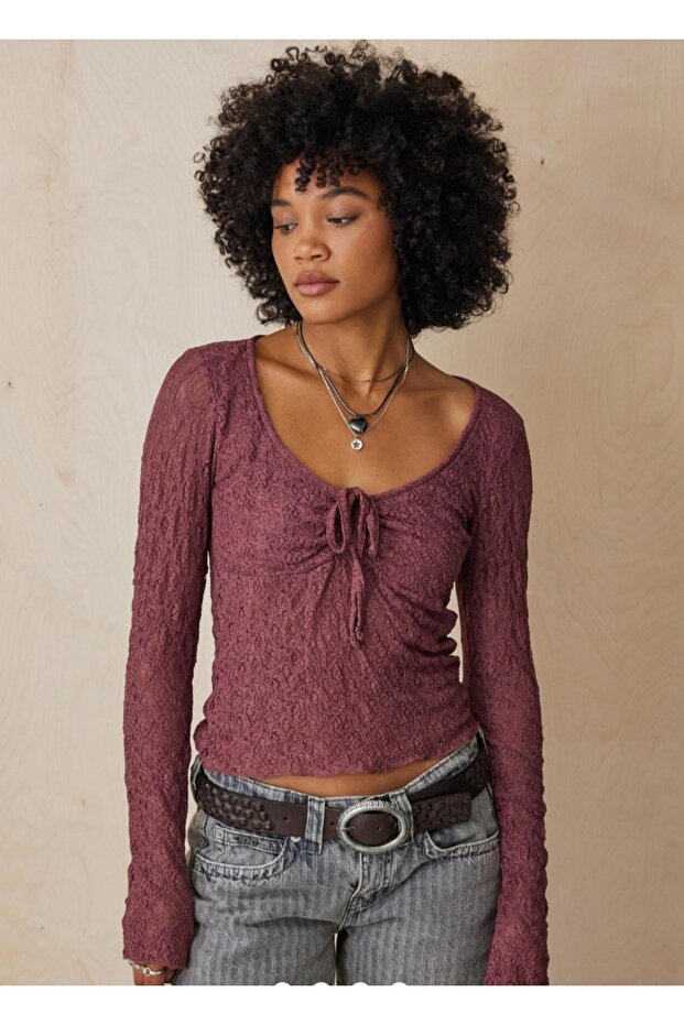 TRANSPARAN DANTEL BLUZ - 3