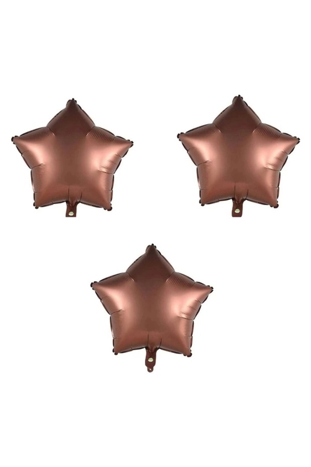 Brown Star Foil Balloon - 3 Pieces