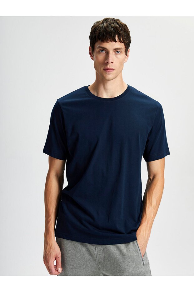 New Season Crew Neck Combed Cotton Men's T-Shirt - S41058Z8