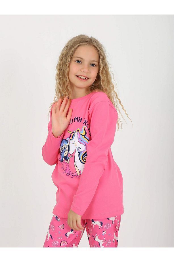 Kız Çocuk Uzun Kollu Pijama Takımı My Friend Unicorn - 1