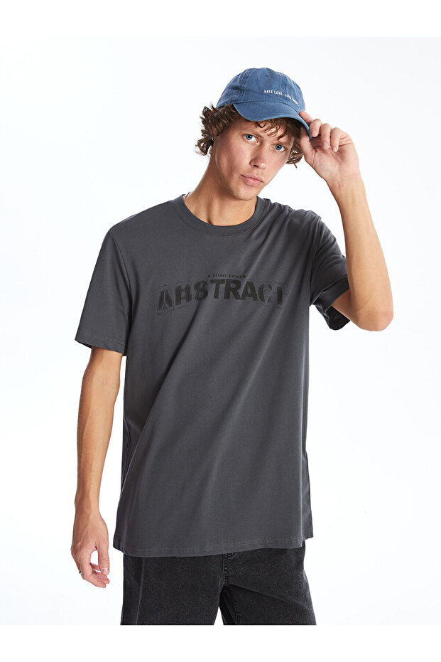 LCW Men's Combed Cotton T-Shirt - Crew Neck, Short Sleeve, Printed