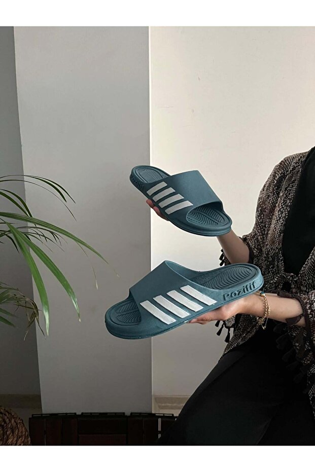 Men's Striped Anatomical Non-Slip Sole Pool Seaside Beach Daily Soft Wet Floor Slippers
