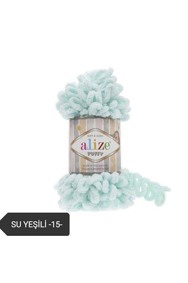 Puffy Parmak Örgü Ipi El Örgü Ipi-su Yeşili -15- - 1