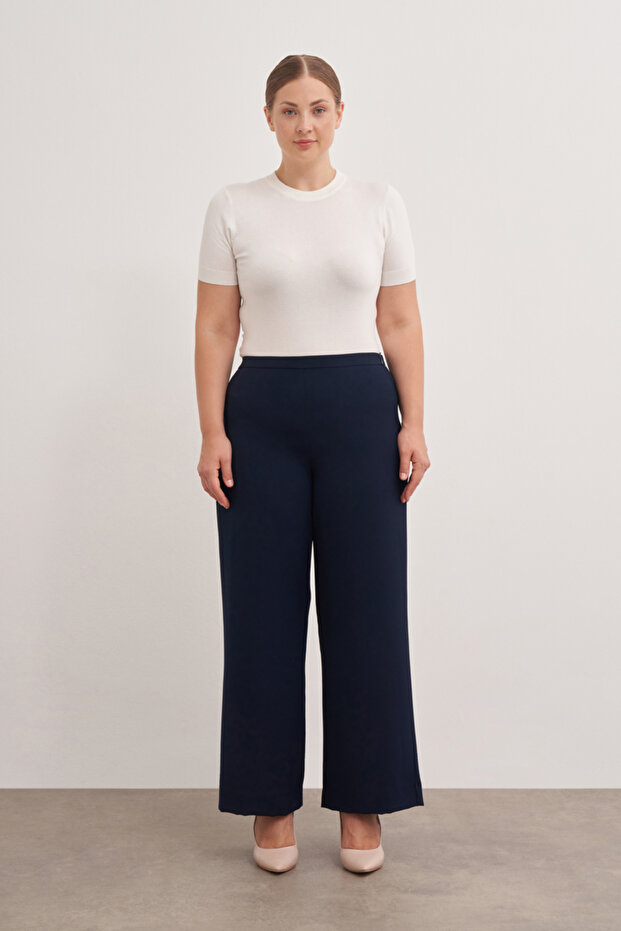 Arka Bel Lastikli Pantolon - 1