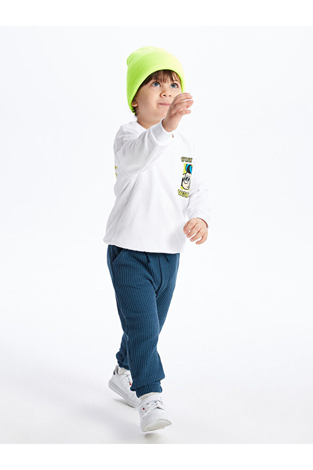 Lcw Crew Neck Long Sleeve Printed Baby Boy Sweatshirt
